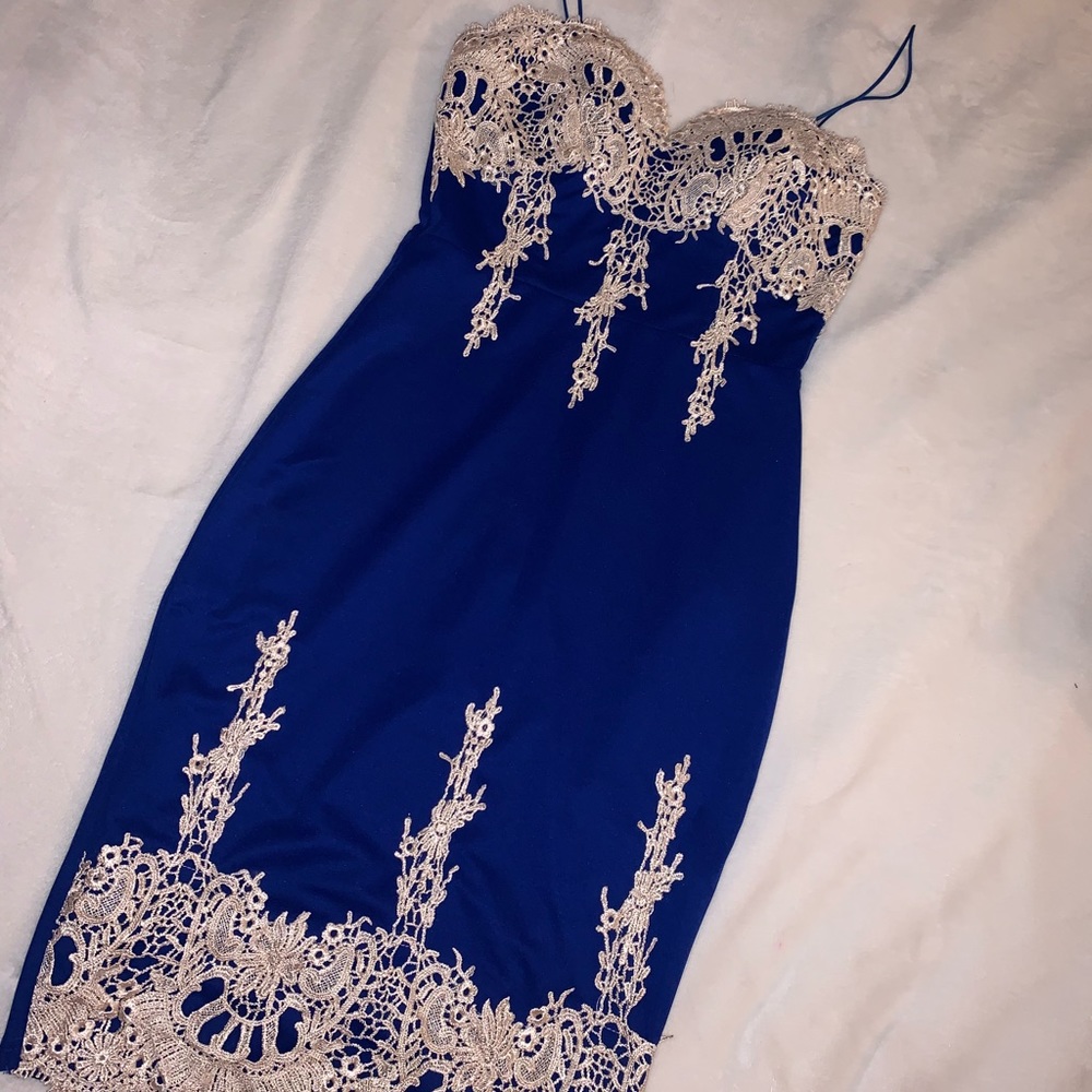 Royal blue midi dress bodycon